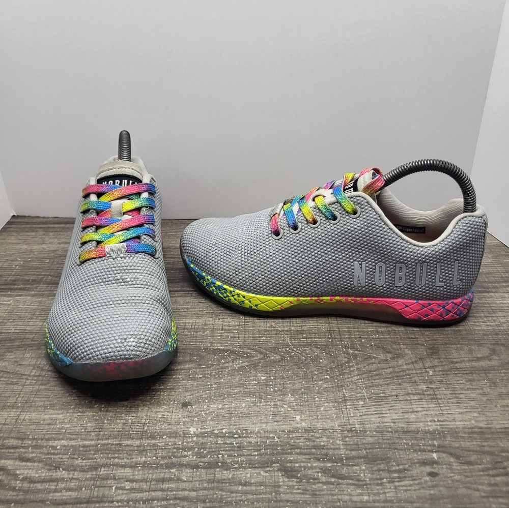 NOBULL Grey Glitch Pixelated Training Shoes Women’s Size 7.5